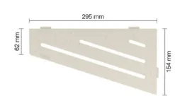 Schluter Tablette murale de douche SHELF- E- S3 - CURVE - aluminium structuré Blanc mat - 62 x 295 x 154 mm
