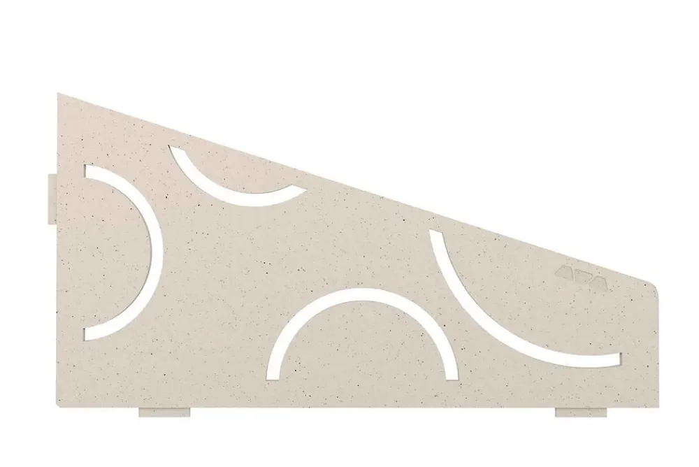 Schluter Tablette murale de douche SHELF- E- S3 - CURVE - aluminium structuré Blanc mat - 62 x 295 x 154 mm