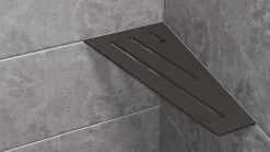Schluter Tablette murale de douche SHELF- E- S3 - FLORAL - acier inox brossé - 62 x 295 x 154 mm