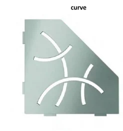 Schluter Tablette murale de douche Shelf- ES 2 CURVE - Coloris: Ivoire - Finition structurée - 195 x195 mm