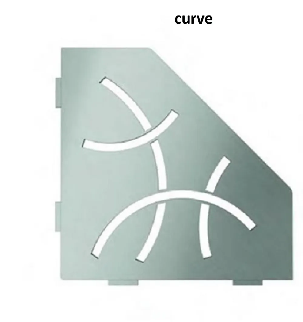 Schluter Tablette murale de douche Shelf- ES 2 CURVE - Coloris: Ivoire - Finition structurée - 195 x195 mm