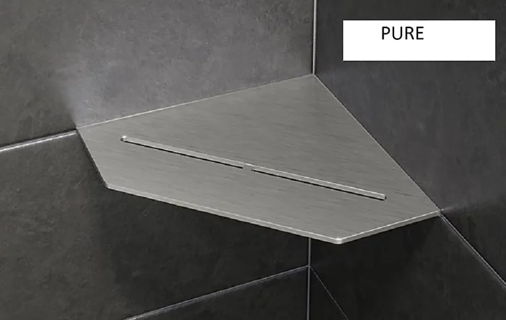 Schluter Tablette murale de douche Shelf- ES 2 CURVE - Coloris: Ivoire - Finition structurée - 195 x195 mm