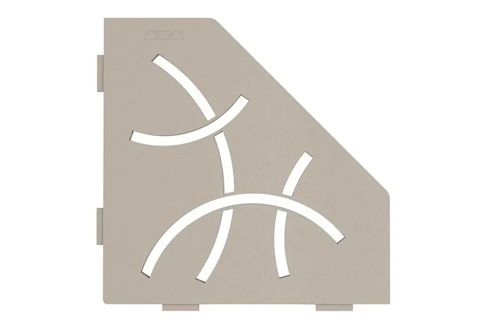 Schluter Tablette murale de douche Shelf- ES 2 CURVE - Coloris: Ivoire - Finition structurée - 195 x195 mm