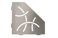 Etagère Salle De Bains|Schluter Tablette murale de douche Shelf- ES 2 CURVE - Coloris: inox brossé -- En acier inoxydable - 195 x 195 mm