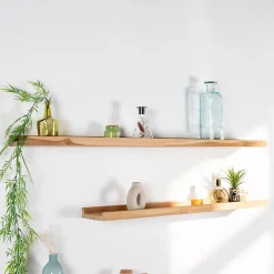 Wanda Collection Tablette étagère Helvine salle de bain en teck massif 120cm