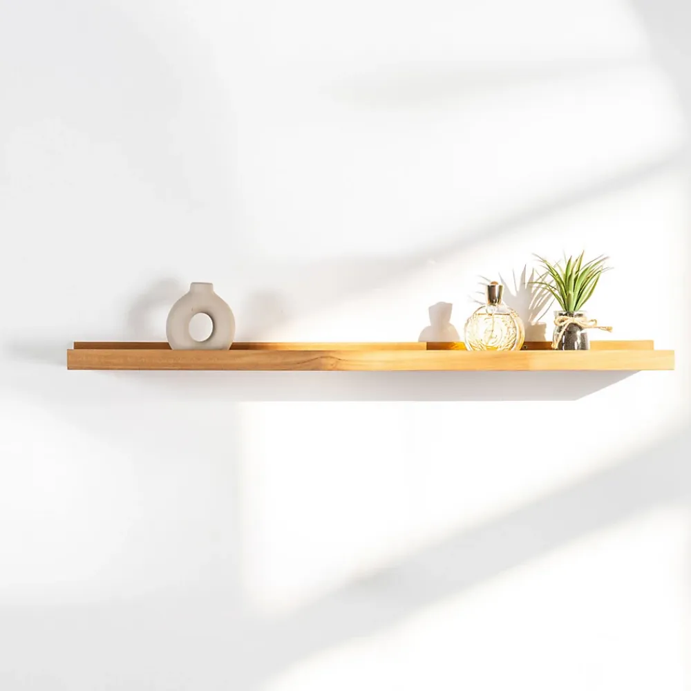 Etagère Salle De Bains|Wanda Collection Tablette étagère Helvine salle de bain en teck massif 90cm