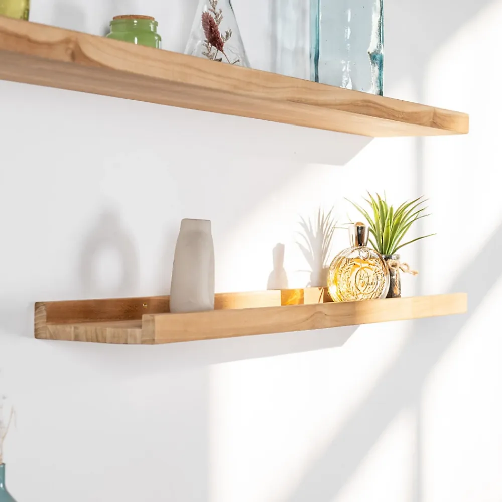 Etagère Salle De Bains|Wanda Collection Tablette étagère Helvine salle de bain en teck massif 90cm