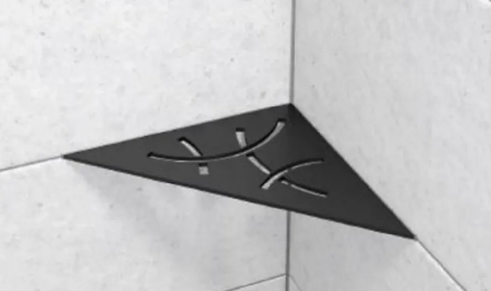 Schluter Tablettes d'angle de douche Shelf- E-S1 - FLORAL - Acier inoxydable inox brossé - 210 x 210 mm