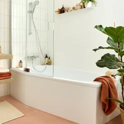 Tablier Et Habillage De Baignoire|Jacob Delafon Tablier bain douche Bastille installation en angle blanc mat
