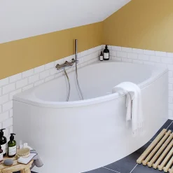 Tablier Et Habillage De Baignoire| Tablier de baignoire d'angle Horyn L. 150 cm x l. 90 cm blanc