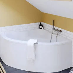 Tablier Et Habillage De Baignoire| Tablier de baignoire d'angle Horyn L. 130 cm blanc