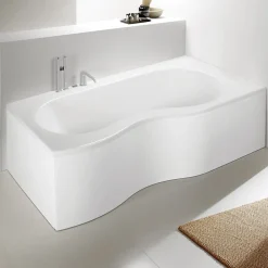 Tablier Et Habillage De Baignoire|Valentin Tablier de baignoire frontal blanc 180 x 90 cm pour baignoire Folk,