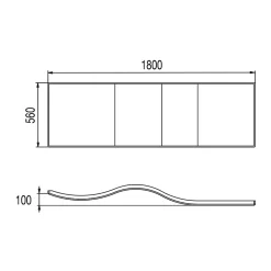 Tablier Et Habillage De Baignoire|Valentin Tablier de baignoire frontal blanc 180 x 90 cm pour baignoire Folk,
