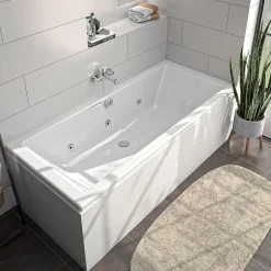 Allibert Tablier de baignoire frontal blanc Fix'alu 180 cm