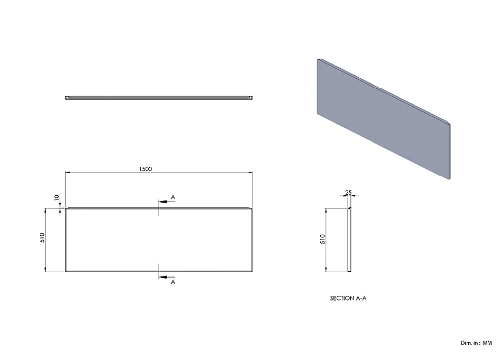 Balneo Tablier de baignoire frontal blanc Panel 150 cm