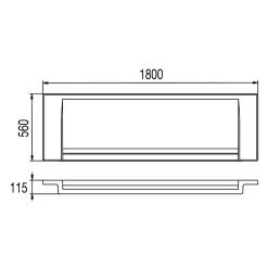 Valentin Tablier de baignoire frontal blanc pour baignoire droite L.180 x l.80 cm,