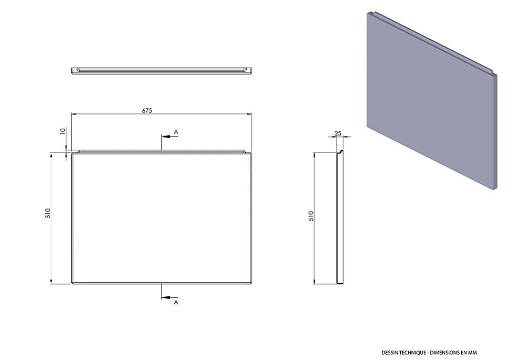 Balneo Tablier de baignoire latéral blanc Panel 70 cm