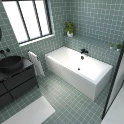 Tablier Et Habillage De Baignoire|Valentin Tablier de baignoire latéral pour baignoire droite 180 x 80 cm, blanc,