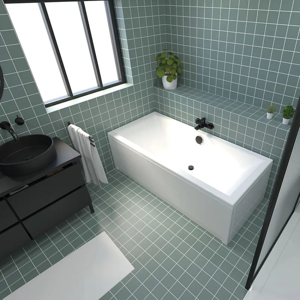Tablier Et Habillage De Baignoire|Valentin Tablier de baignoire latéral pour baignoire droite 180 x 80 cm, blanc,