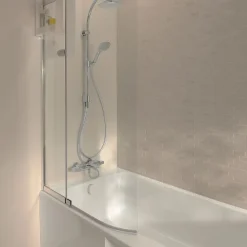 Jacob Delafon Tablier frontal baignoire rectangulaire + pare bain, blanc brillant Installation en niche