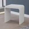 Siège De Douche|Bernstein Tabouret de Douche antidérapant, Chaise Salle de Bain Fonte minérale - Blanc Mat - 43x30x43cm - Max 120kg, Waterproof - PB4006