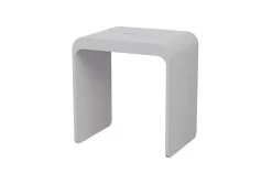 Siège De Douche|Bernstein Tabouret de Douche antidérapant, Chaise Salle de Bain Fonte minérale - Blanc Mat - 43x30x43cm - Max 120kg, Waterproof - PB4006