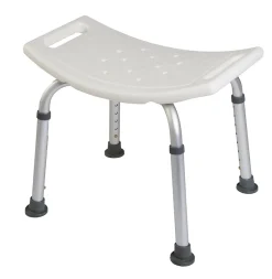 Godonnier Tabouret de douche avec poignées, hauteur réglable, blanc,