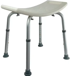Godonnier Tabouret de douche avec poignées, hauteur réglable, blanc,