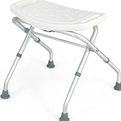 Siège De Douche|Giantex Tabouret de Douche, Banc de Douche avec Poignées, Charge 150 kg, pour Personnes Âgées, Handicapées, Enceintes, Blanc
