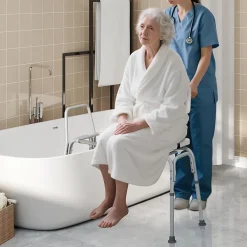 Giantex Tabouret de Douche Coulissant, Banc de Douche Autonomie Hauteur Réglable, Personnes Handicapées Âgées,Charge 160KG