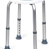 Siège De Douche|Giantex Tabouret de Douche et de Bain Rond en HDPE, sans Dossier, avec Pieds Antidérapant, Charge Max. 120Kg, Blanc, 45x45x38-51 cm