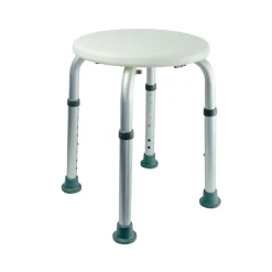 Siège De Douche|Pellet Tabouret de douche PMR Essentiel rond hauteur réglable + Barre à ventouse de maintien PMR 30 cm