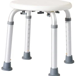 Siège De Douche|Homcom Tabouret de douche réglable en hauteur siège de douche ergonomique pieds antidérapants charge max. 136 Kg alu HDPE blanc