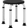 Homcom Tabouret de douche réglable en hauteur siège de douche ergonomique pieds antidérapants charge max. 136 Kg alu HDPE noir