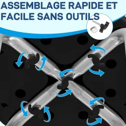 Homcom Tabouret de douche réglable en hauteur siège de douche ergonomique pieds antidérapants charge max. 136 Kg alu HDPE noir