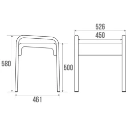 Godonnier Tabouret de douche structure alu, assise en polymère L. 52,6 x P.46,1 x H.58 cm