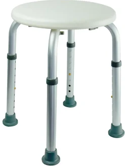 Godonnier Tabouret de salle de bains réglable en alu et PE blanc, adapté aux PMR,