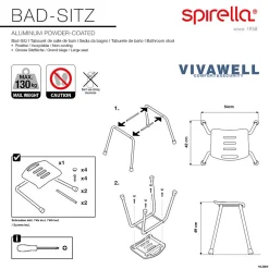 Spirella Tabouret Salle de bain Inoxydable Blanc