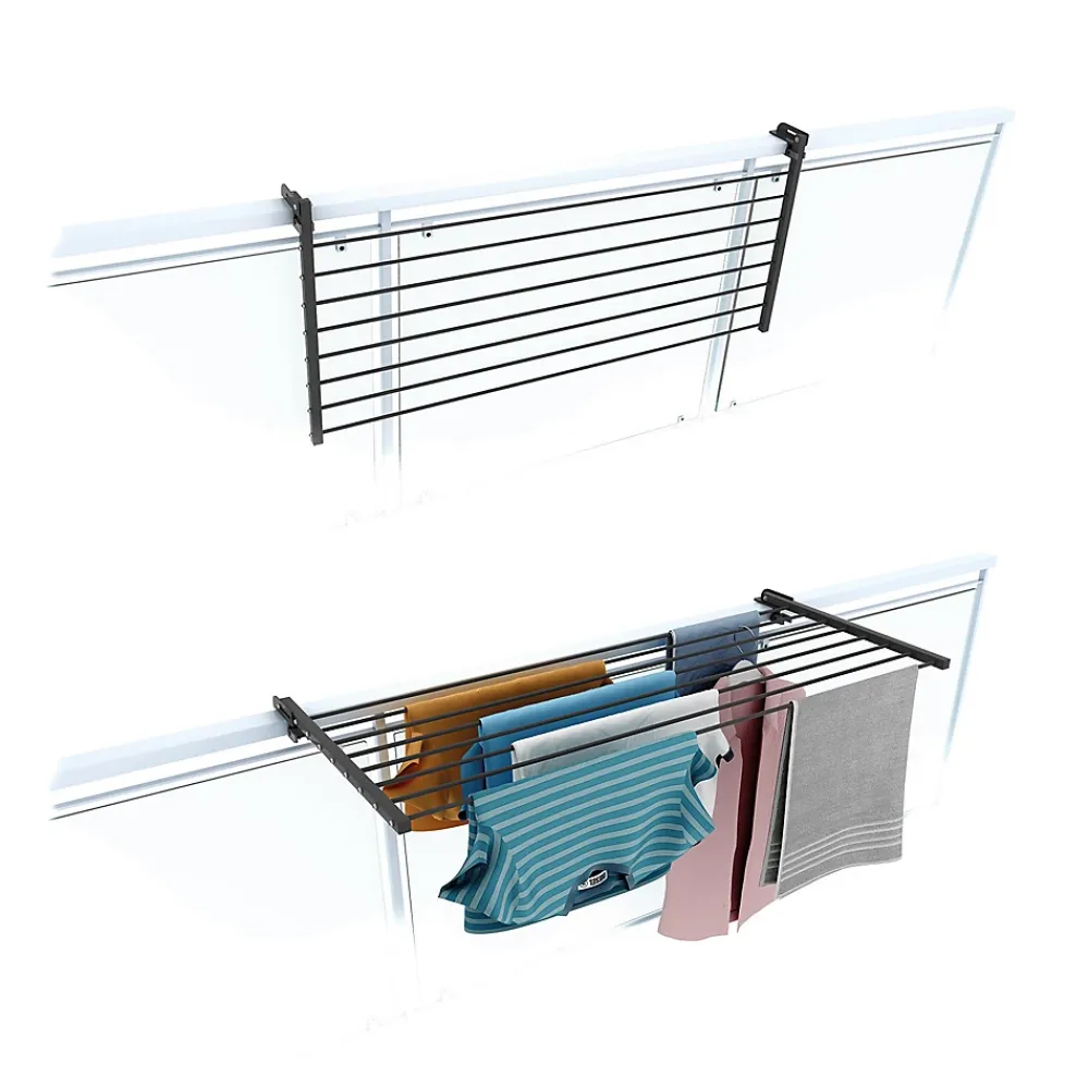 Foxydry Étagère à linge balcon pliable alu 118x63x8 cm Duo