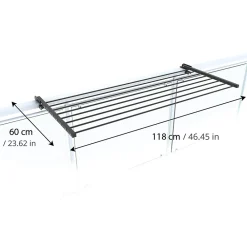 Foxydry Étagère à linge balcon pliable alu 118x63x8 cm Duo