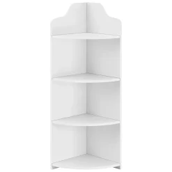 Etagère Salle De Bains|[En.Casa] Étagère Angle Bjurholm pour Salle de Bain à 4 Niveaux 90 x 28 x 28 cm Blanc en.casa