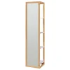 Colonne De Salle De Bains|[En.Casa] Étagère avec miroir intégré As bambou 170 x 40 x 35 cm naturel blanc