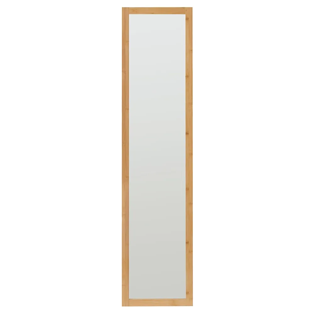 Colonne De Salle De Bains|[En.Casa] Étagère avec miroir intégré As bambou 170 x 40 x 35 cm naturel blanc