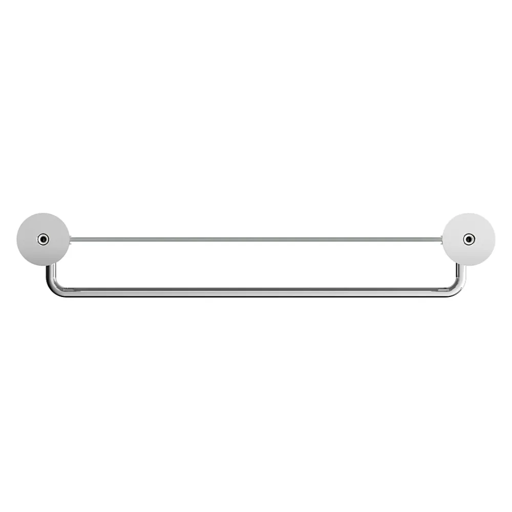 GoodHome Étagère avec porte-serviettes en verre et acier inoxydable chromé H.40 cm Cavally