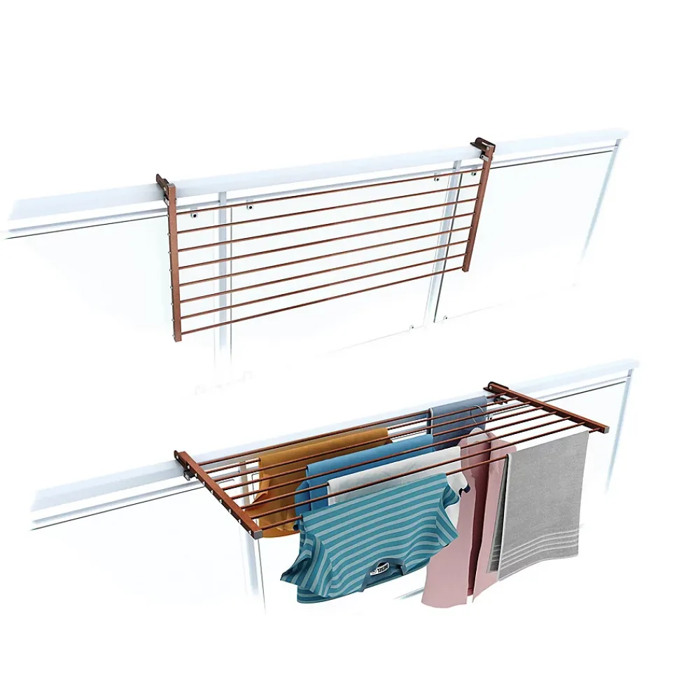 Foxydry Étagère balcon pliable 2 sens corten 118x63x8 cm Duo