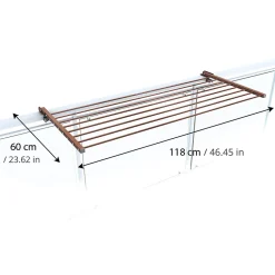 Foxydry Étagère balcon pliable 2 sens corten 118x63x8 cm Duo