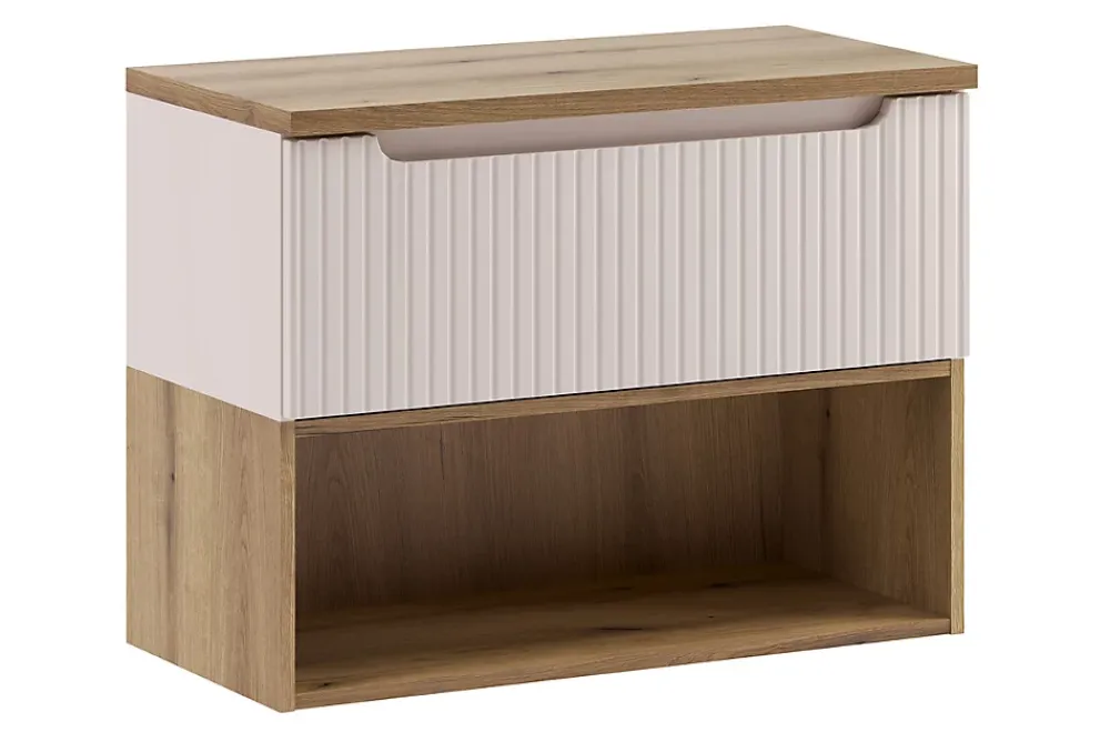Etagère Salle De Bains|Furnidea Étagère basse suspendue pour meuble sous vasque 60 cm NOVA chêne Coast Evoke