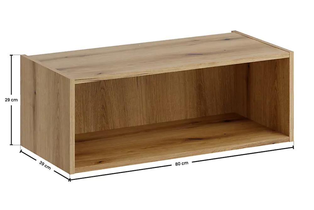 Furnidea Étagère basse suspendue pour meuble sous vasque 80 cm NOVA chêne Coast Evoke