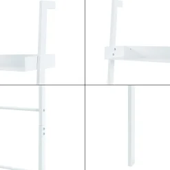 Etagère Salle De Bains|[En.Casa] Étagère échelle Oeksnes acier 160 x 50 x 28 cm blanc en.casa