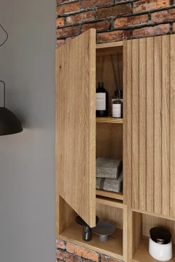 Etagère Salle De Bains|Furnidea Étagère cube de salle de bain suspendue 40 x 20 cm NOVA chêne Coast Evoke